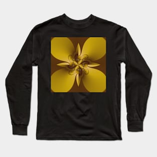 Golden geometrical abstract pattern filling the frame. Long Sleeve T-Shirt